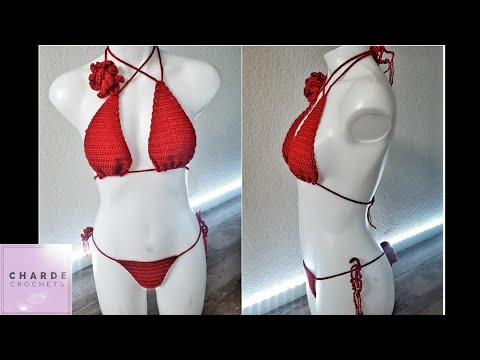 Crochet Rosette Thong Bikini Set | Part 2: Crochet Easy Rosette Bikini Top (A-DD Cup)