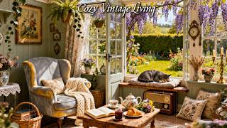 Morning Tea in a Cottage Garden | Vintage Jazz Oldies Playing Softly on the Radio screenshot 3