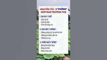 Nguyên Tắc 3 Không Giúp Bạn Sống Trường Thọ #dsdaiminh
