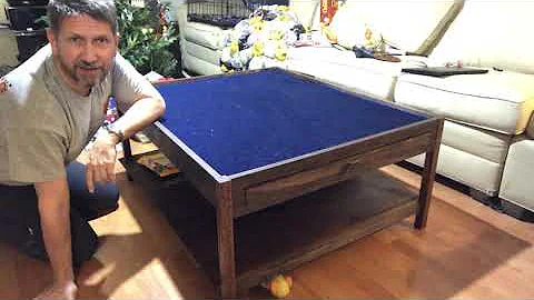 Home-made jigsaw-puzzle coffee table