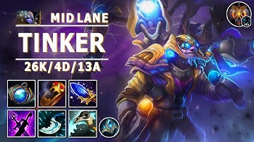 Tinker Mid Lane | 7.30c | Still Fast Creep-Clearing with Laser + Rearm | Dota 2 Immortal Gameplay