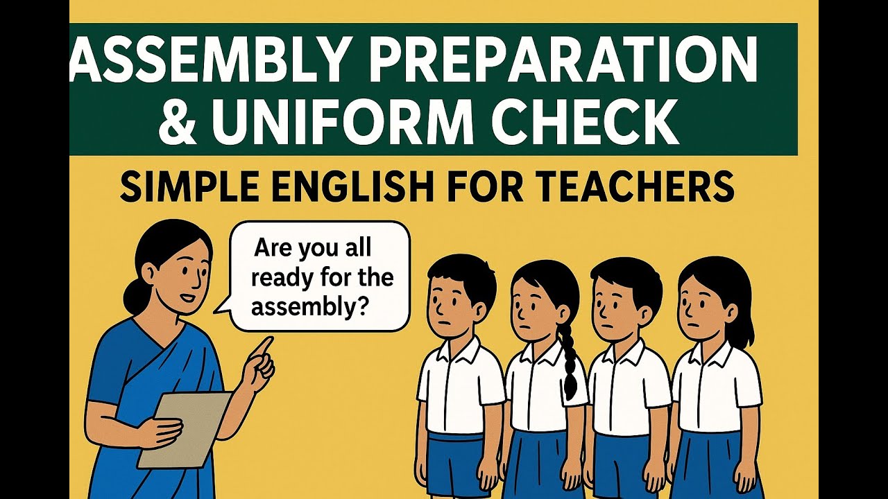 Class 3: Assembly Preparation & Uniform Check | Simple English for Teachers with Kannada