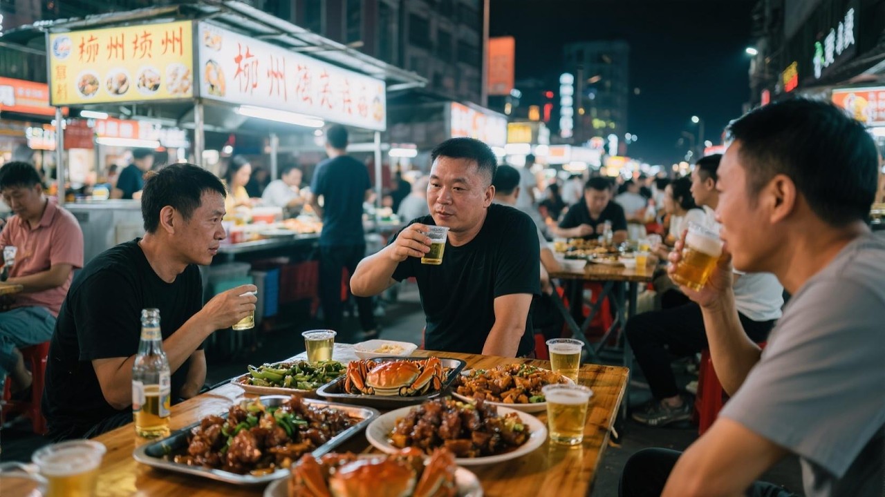 柳州夜排档霸主，每晚10点半开门就排队 几十种硬菜随意搭配，可炒粉可炒菜【舟小九】