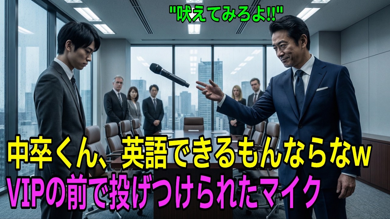 「おい中卒、英語で吠えてみろw」国際会議で恥をかかされた契約社員が、流暢な5ヶ国語で答えると…VIPたちが起立拍手した理由【スカッと】#動エピソード #老後の物語 #家族の物語 #オーディオブック