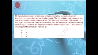 Data Transmission, Full Duplex Links,  Real Time Solution 83 for FE Exam Mock Question Series 1