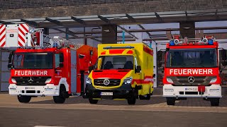 Emergency Call 112  German Firefighters, Fire BrigadeTruck and Ambulances on Duty! 4K