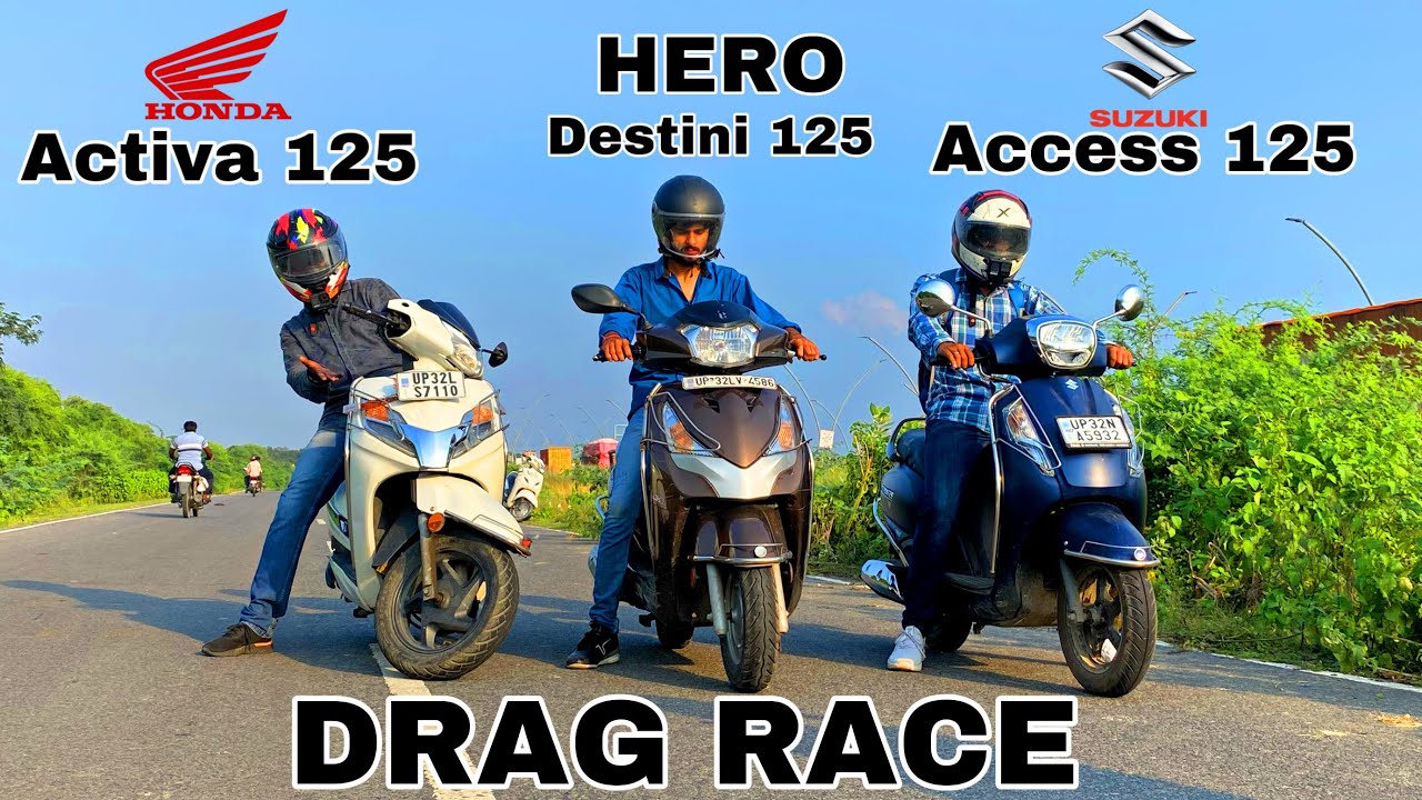 Suzuki Access 125 vs Honda Activa 125 vs Hero Destini 125 Xtec ||Drag Race || amazing result