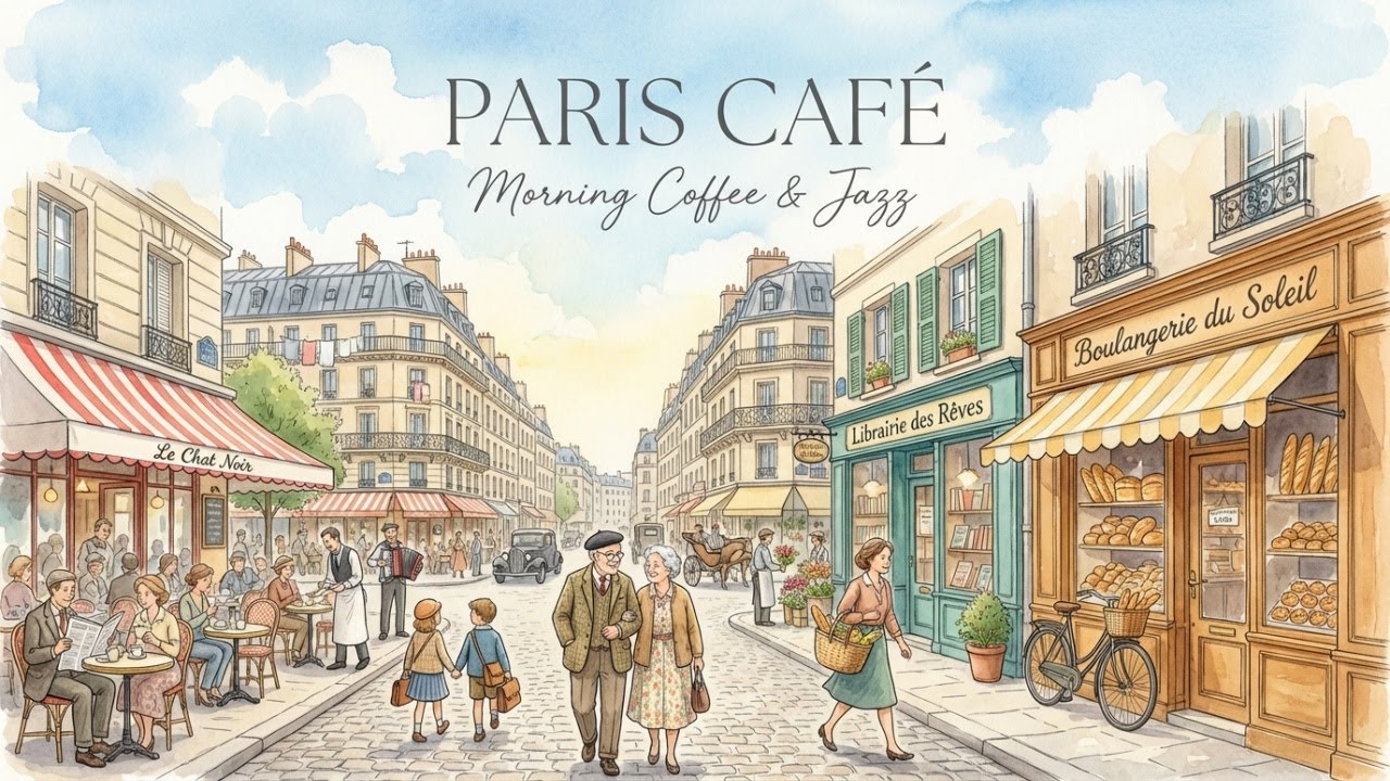 PARIS CAFÉ 🥐 French Instrumental Music — Morning Coffee Playlist | Boulangerie & Bookstore Vibes