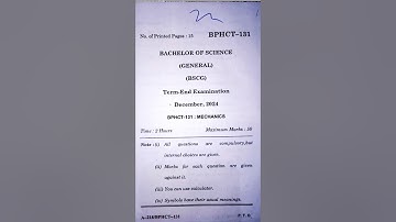 IGNOU BPHCT 131 DEC 2024 Exam Question paper | Physics Question Paper 📜 #IGNOU #Physics