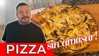 MASA de pizza SIN AMASAR 🍕 hacemos FUGAZZETA Rellena MUY FÁCIL | Tenedor Libre