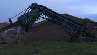 Setting up Powerscreen mark 2 on soil screening site