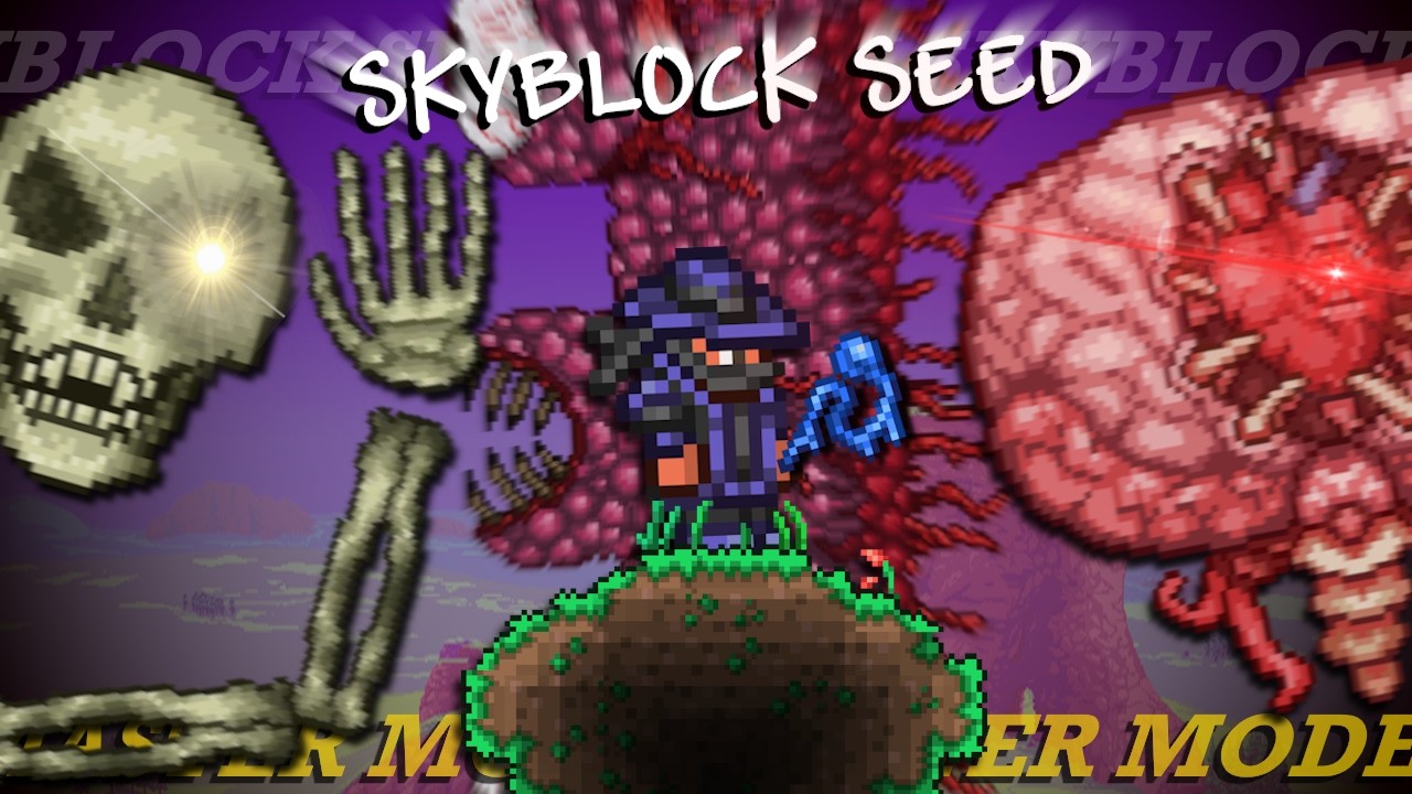 Beating Terraria SKYBLOCK SEED For The FIRST TIME! (PT. 1/2: PRE-HARDMODE!)