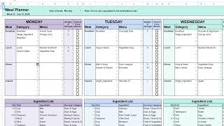 Meal Planner Spreadsheet for Google Sheets & Excel: Simplify Your Weekly Meal Prep! screenshot 4