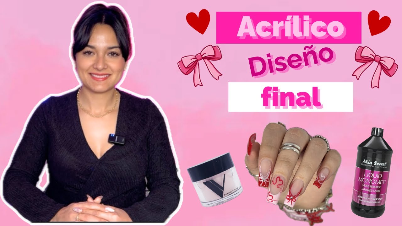 Diseño final en acrílico | French y detalles paso a paso💅🏾✨