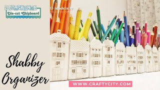 Long Pencils/Crayon Organizer - Super Shabby City Layout @Crafty-City