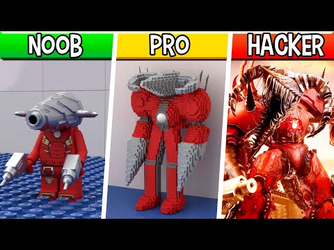 LEGO Upgraded Titan Drillman : Noob, Pro, HACKER! / (Skibidi Toilet Multiverse)