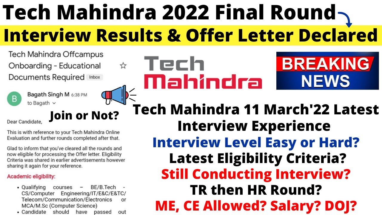 Tech Mahindra Final Round Interview Result Out 11 March Interview 