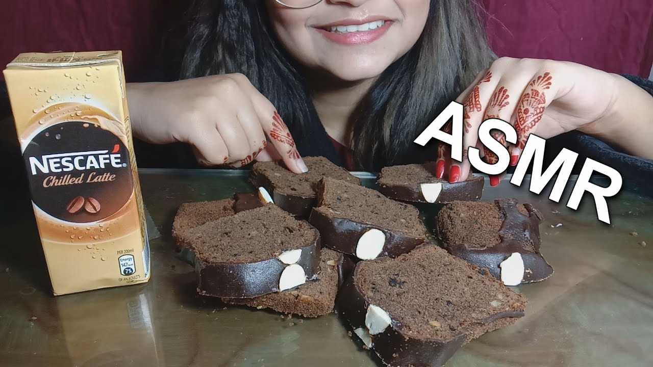 ASMR BROWNIES + NESCAFE CHILLED LATTE MUKBANG NO TALKING - YouTube