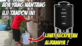 Menguji kecepatan aliran pipa air dari tandon Mpoin Plus Drain 600