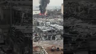 شاهد: الدمار الهائل الذي خلفه انفجار  مرفأ بيروت