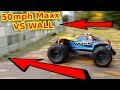 6s Traxxas Mini Maxx 50mph into SOLID WALL - Will it Survive?