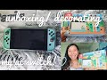 unboxing & decorating my animal crossing nintendo switch! ♡