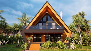Modern 2 Story A-Frame House Design | 4 Bedrooms, Entertainment Area & Home Office