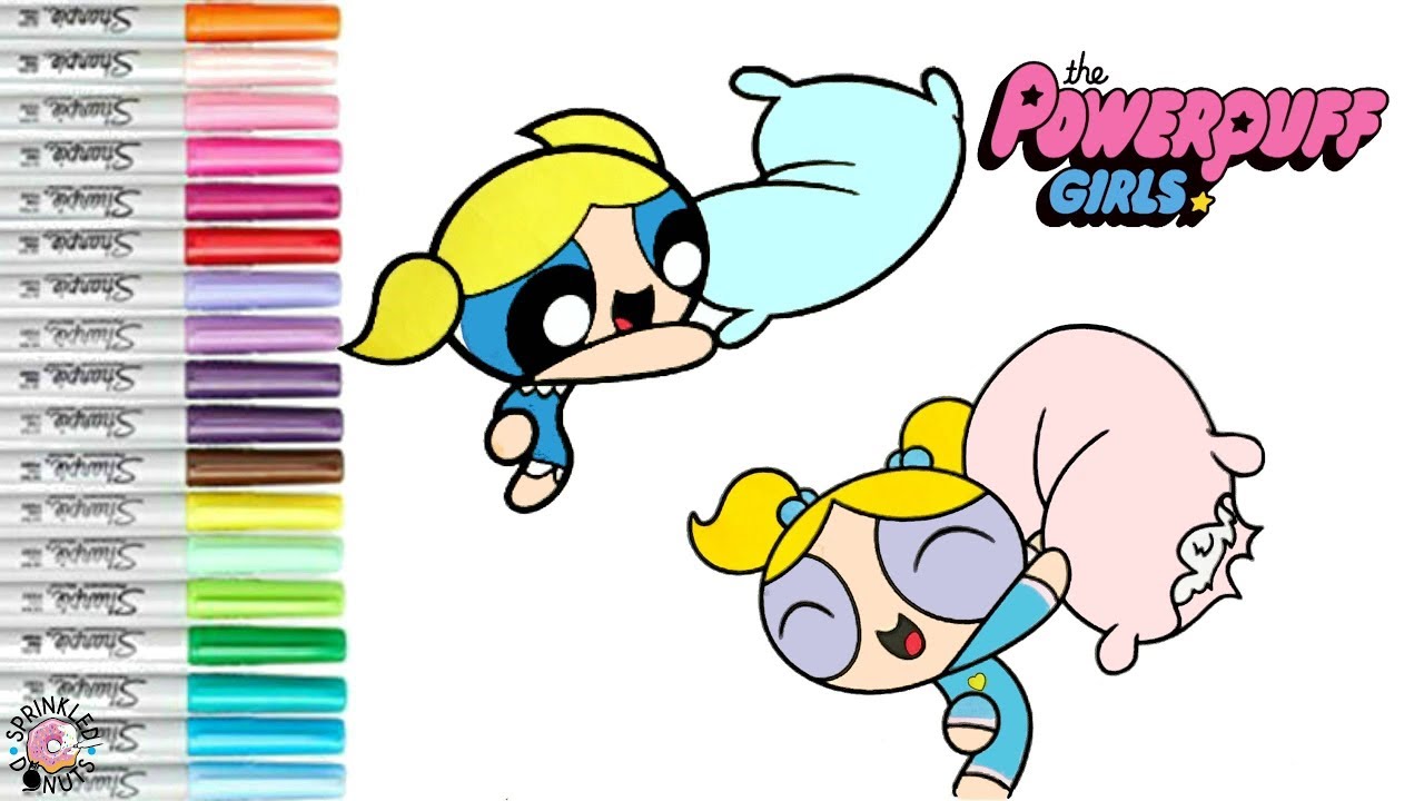 Powerpuff Girls Coloring Book Old Bubbles Vs New Bubbles Pillow Fight Ppg Sprinkled Donuts Youtube