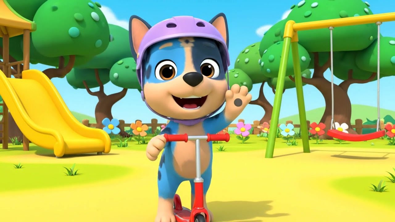 El scooter de Bluey recorrió el parque a toda velocidad | Canción divertida niños | Rimas infantiles