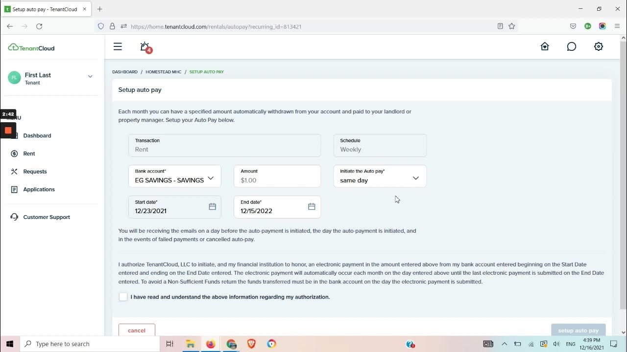 How to Set up / Turn on / Turn off Autopay in Tenant Cloud YouTube