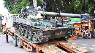 Self Loader Truck Transporting AMX 13 Modernization Battle Tank TNI AD By Pindad