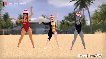Starfire, Gwen & Raven - Dance on the beach (SFM animation).(HD)