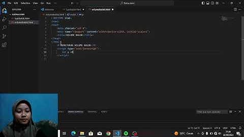 Tugas 3 pemrograman visual 1 mencari volume balok dijavascript menggunakan operator aritmatika