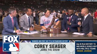Celebrity World Series postgame interviews with Corey Seager, Marcus Semien, Bruce Bochy, & more | MLB on Fox Net Worth