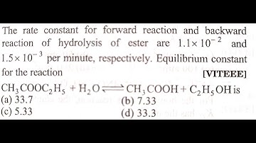 Q-8 ‖ Relation between Equilibrium Constant & Rate constant for Forward and Backward Reaction