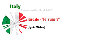 Eurovision 2020 - Italy - Diodato - "Fai rumore" [Lyric Video]