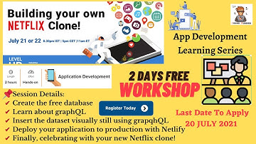 Build your Own Netflix Clone |2 Days Free Online Workshop| How to Build Netflix Clone #CodingBuddies