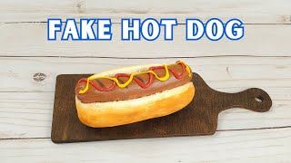 How To Make A CLAY HOT DOG With FAKE MUSTARD AND KETCHUP