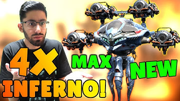 New 4x INFERNO MAX LVL CINDER NODENS Crazy Living Legend Machine | War Robots 7.5 Titan Gameplay WR