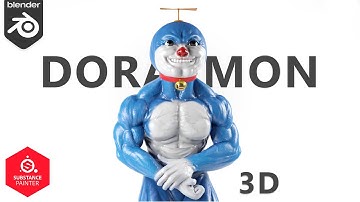 Chad Doraemon 3d Modelling,Sculpting,Texturing | Timelapse #blender3d #doraemon #trending