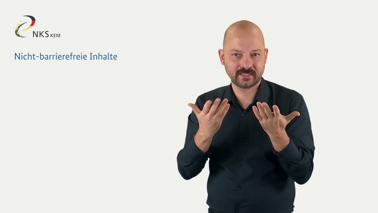 Erklärung zur Barrierefreiheit der Webseite der NKS KEM in Gebärdensprache