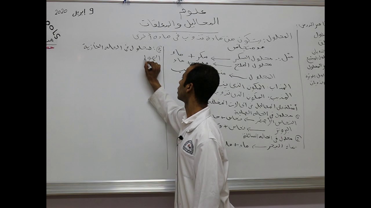 مادة العلوم للصف السابع الأساسي / المحاليل والمعلقات