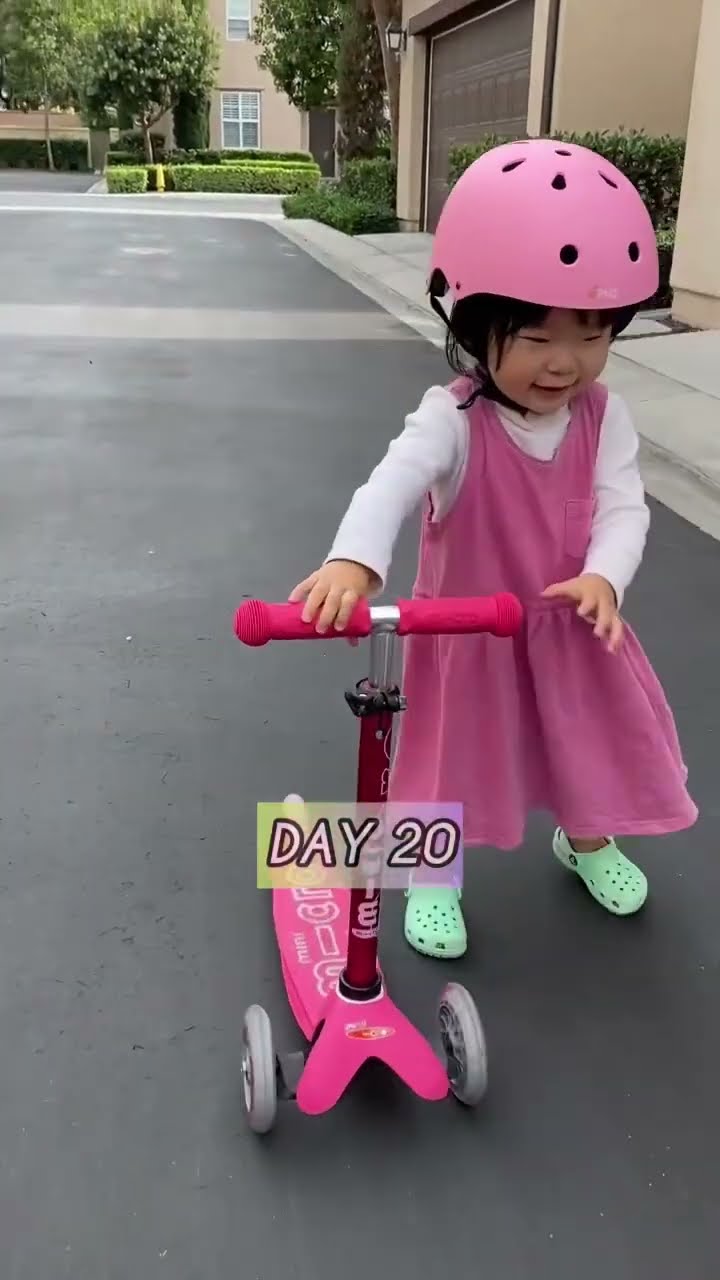 Baby learns how to scooter!!