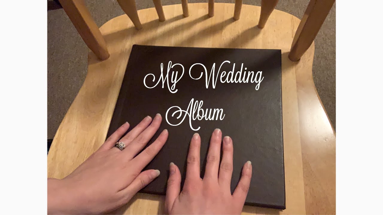 ASMR Tapping and Tracing My Wedding Album👰🏻🤵🏻