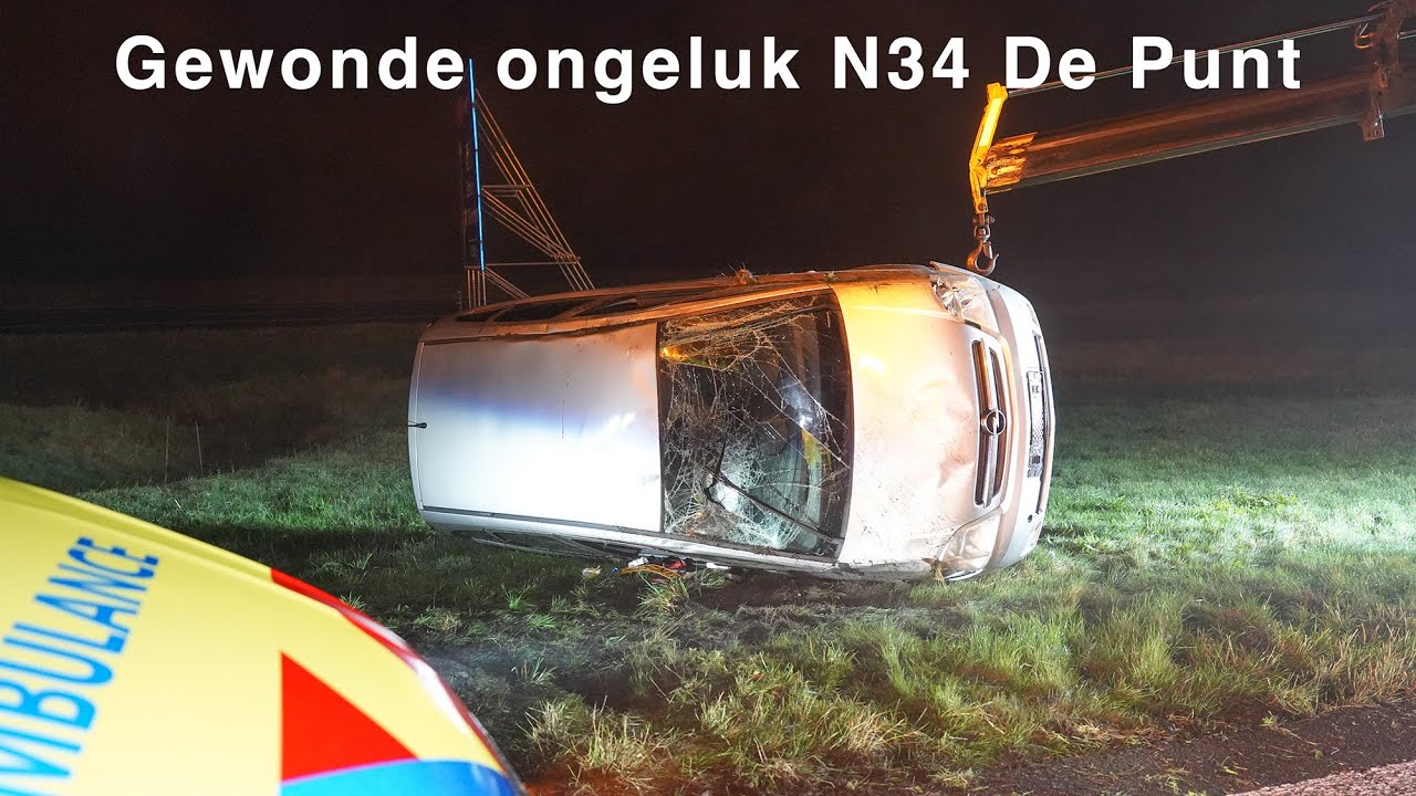 N34 Gewonden ongeluk N34 De Punt - YouTube