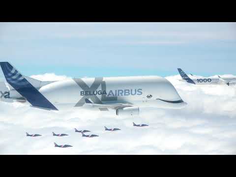 La famille Airbus vole au dessus des nuages