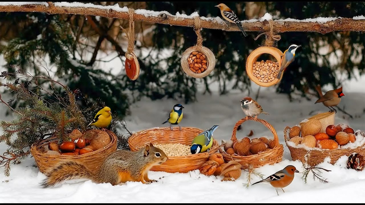 Видео для кошек 📺 Птицы, белки и успокаивающие звуки природы 🐾 10 часов