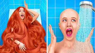 SHORT HAIR VS LONG HAIR || Crazy Girly Problems | Thin vs Thick Hair Struggles by 123 GO!