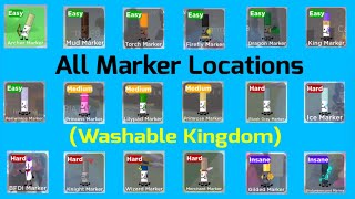 All Marker locations in ROBLOX 'Find The Markers'! (Washable Kingdom) [18 markers]