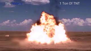 Explosion Size Comparison 2:  1/2 Ton - 10 Tons Of TNT